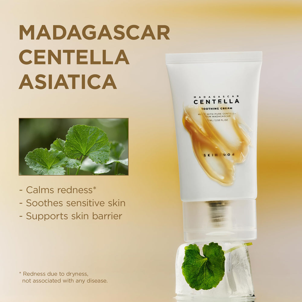 SKIN1004 cream on hand demonstrating lightweight spreadable benefit