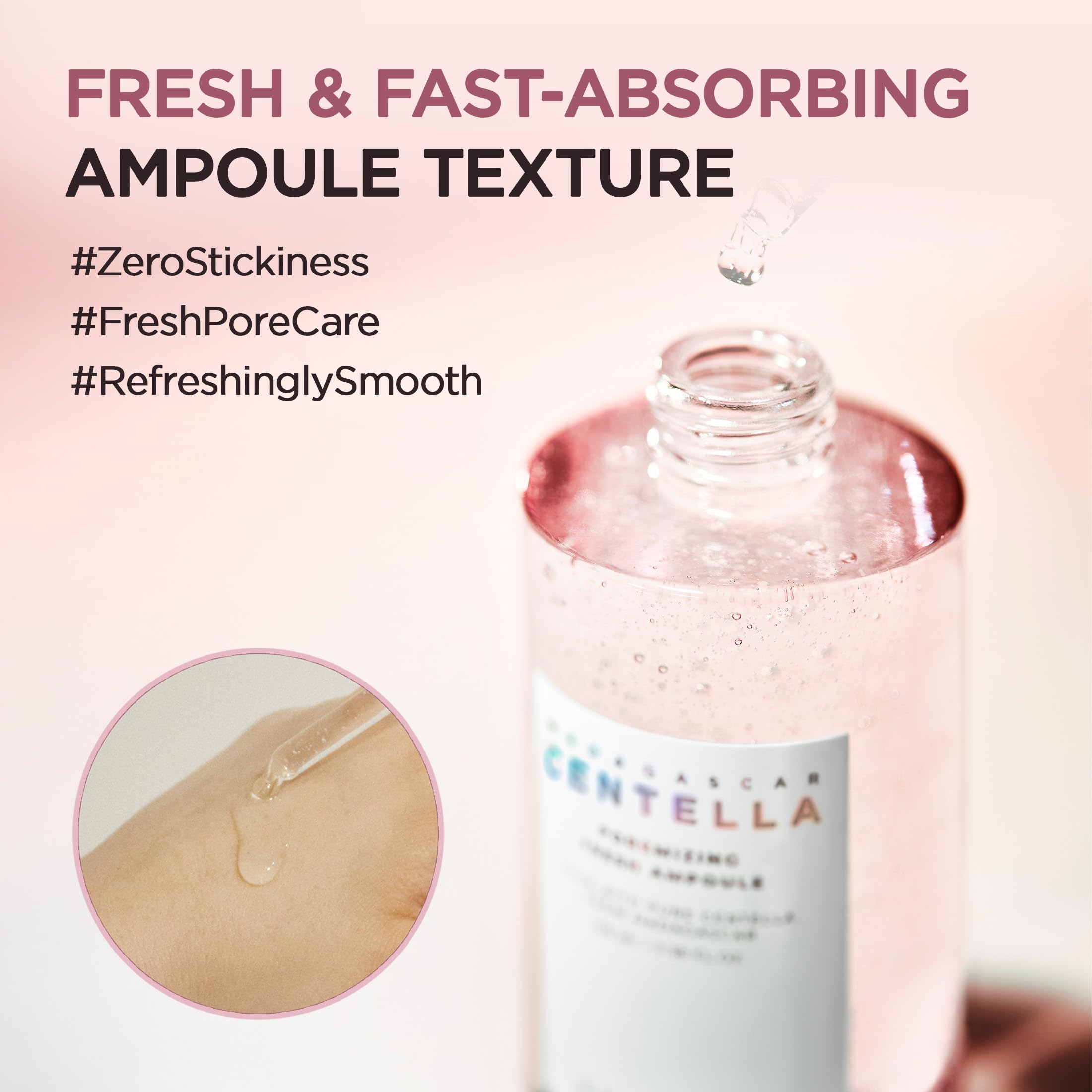 SKIN1004 bottle held in hand showing 50ml scale for travel-friendly convenience