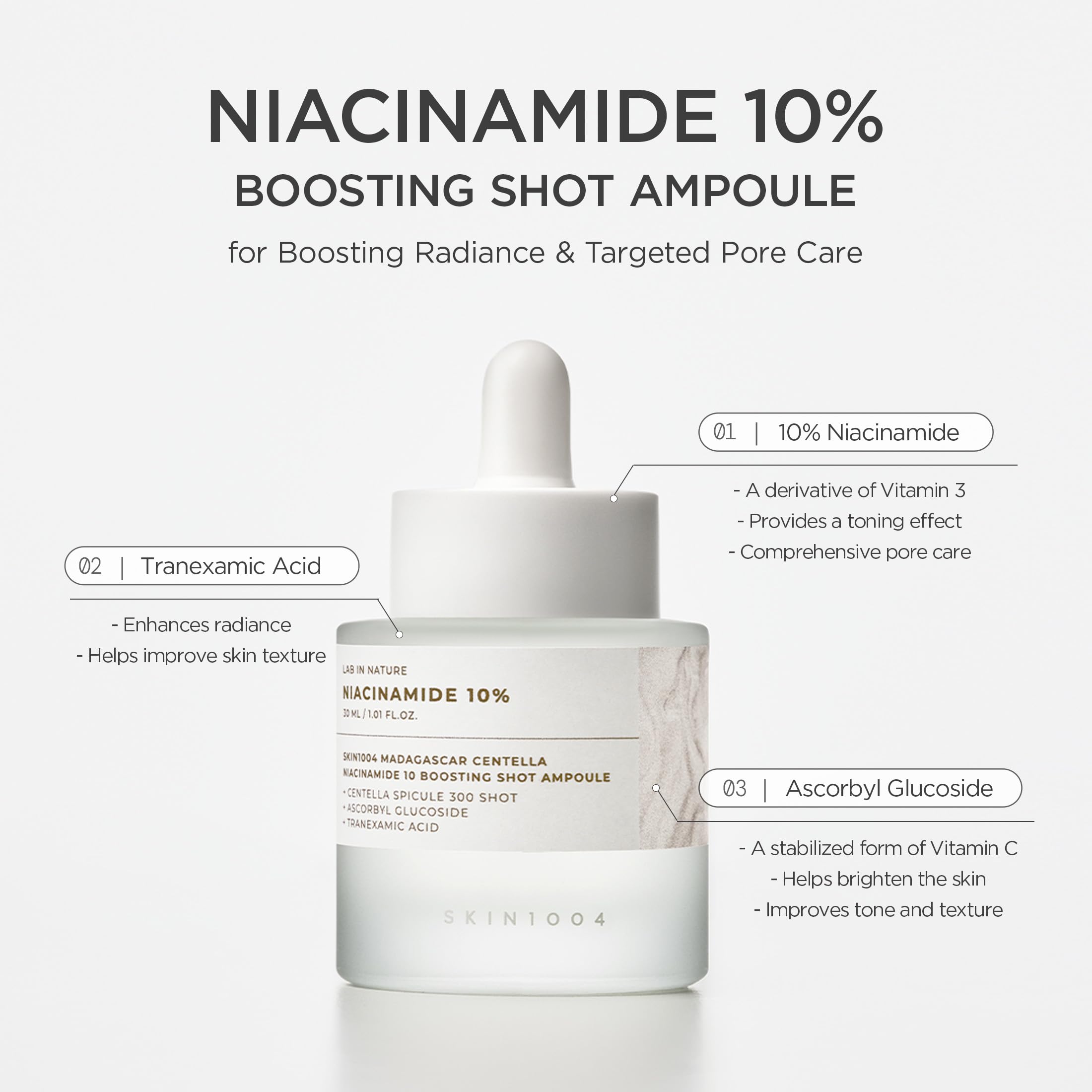 SKIN1004 open dropper releasing serum, showing precise application benefit