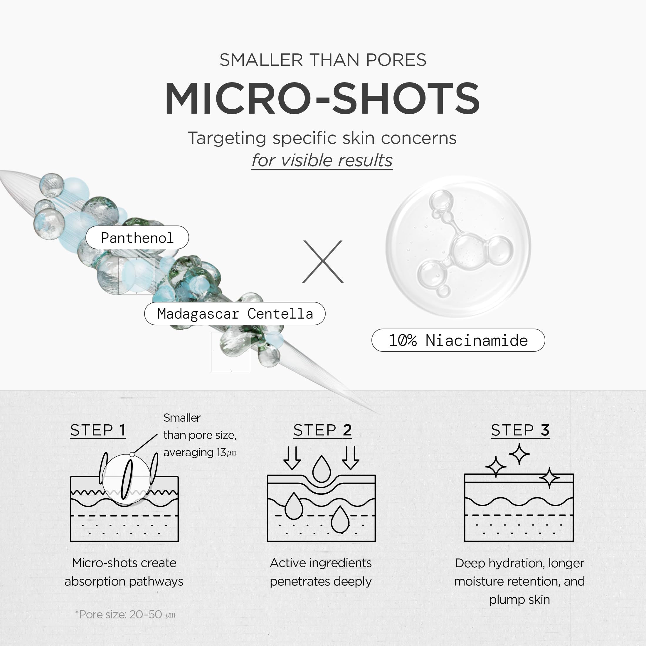 SKIN1004 micro-spicule texture close-up highlighting targeted delivery benefit