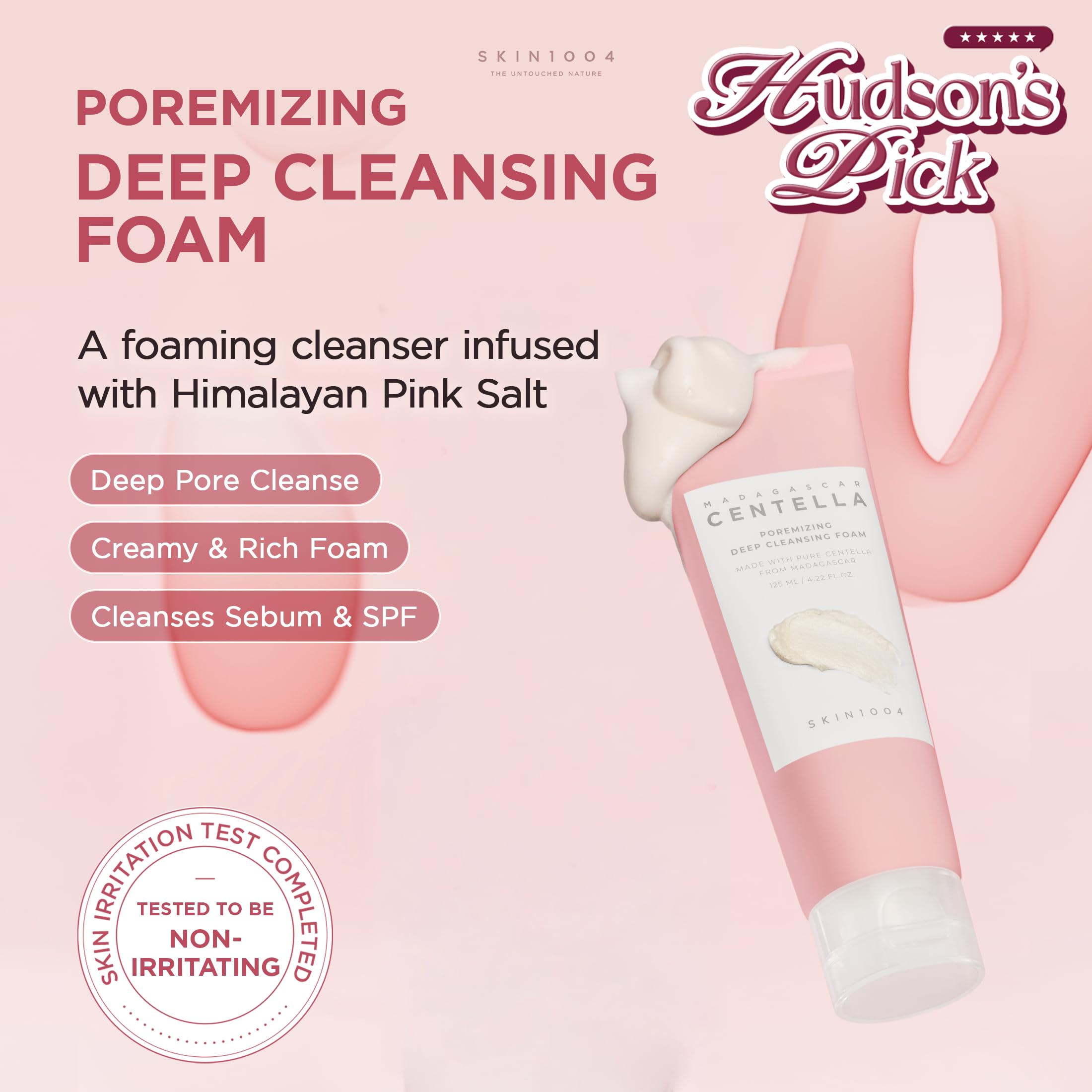 SKIN1004 dispensing creamy foam demonstrating efficient product yield and texture
