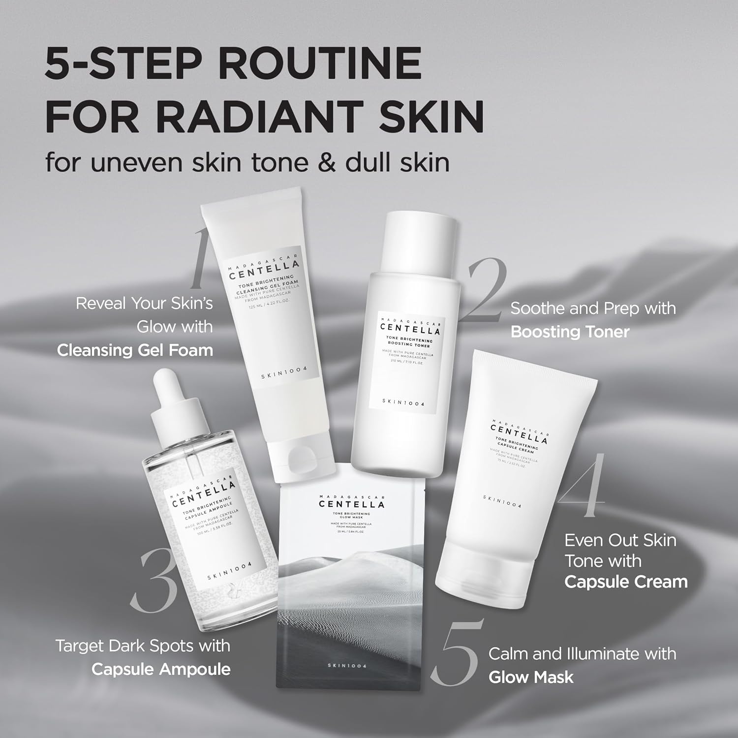 SKIN1004 beside common items illustrating the 210ml size and value benefit