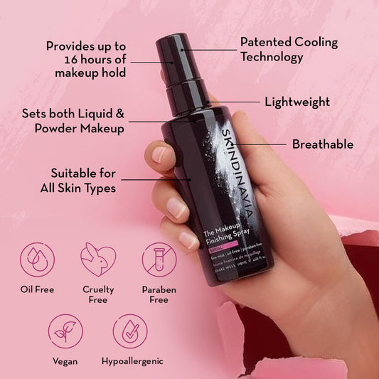 SKINDINAVIA fine mist spray close-up providing even coverage benefit