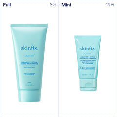 Skinfix in morning routine setting with towel and mirror, supports refreshed skin benefit