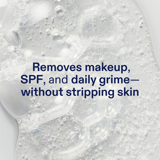 Skinfix gel texture close-up, smooth hydrating gel consistency for gentle cleansing