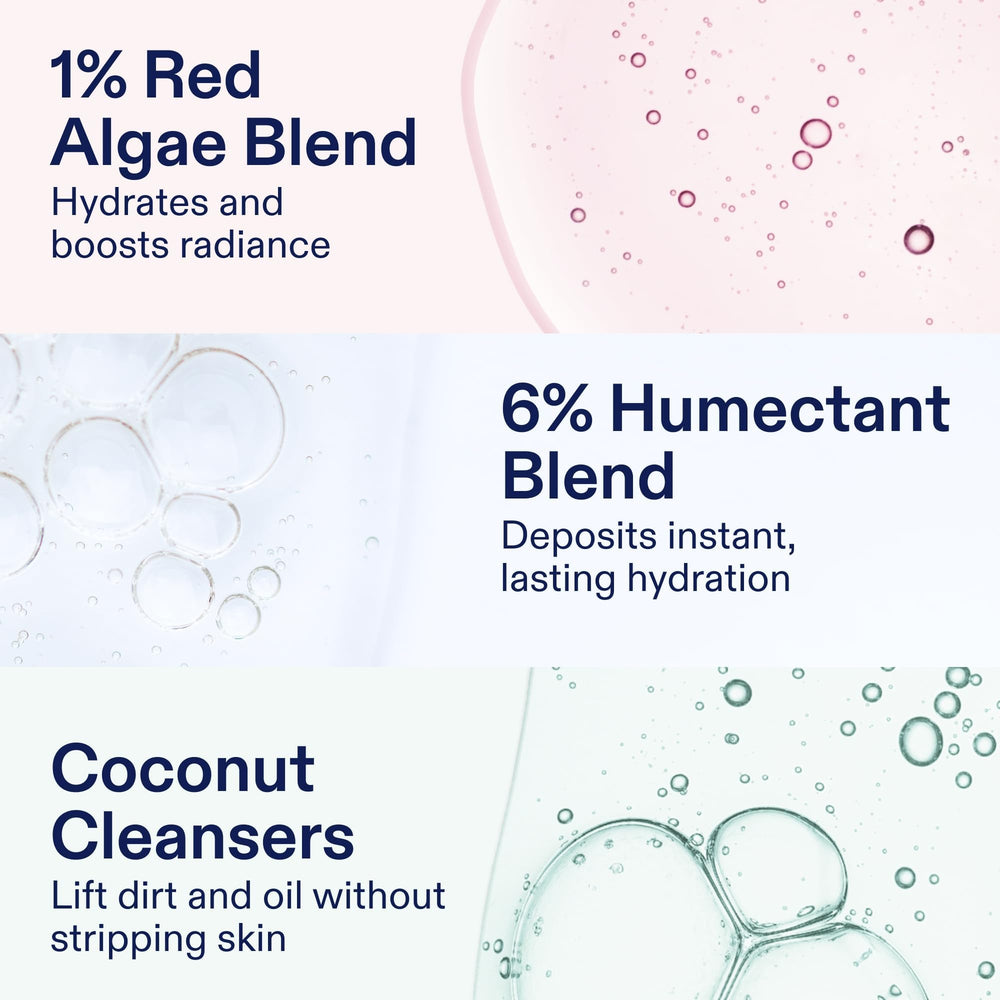 Skinfix ingredient label highlighting red algae and hyaluronic benefit