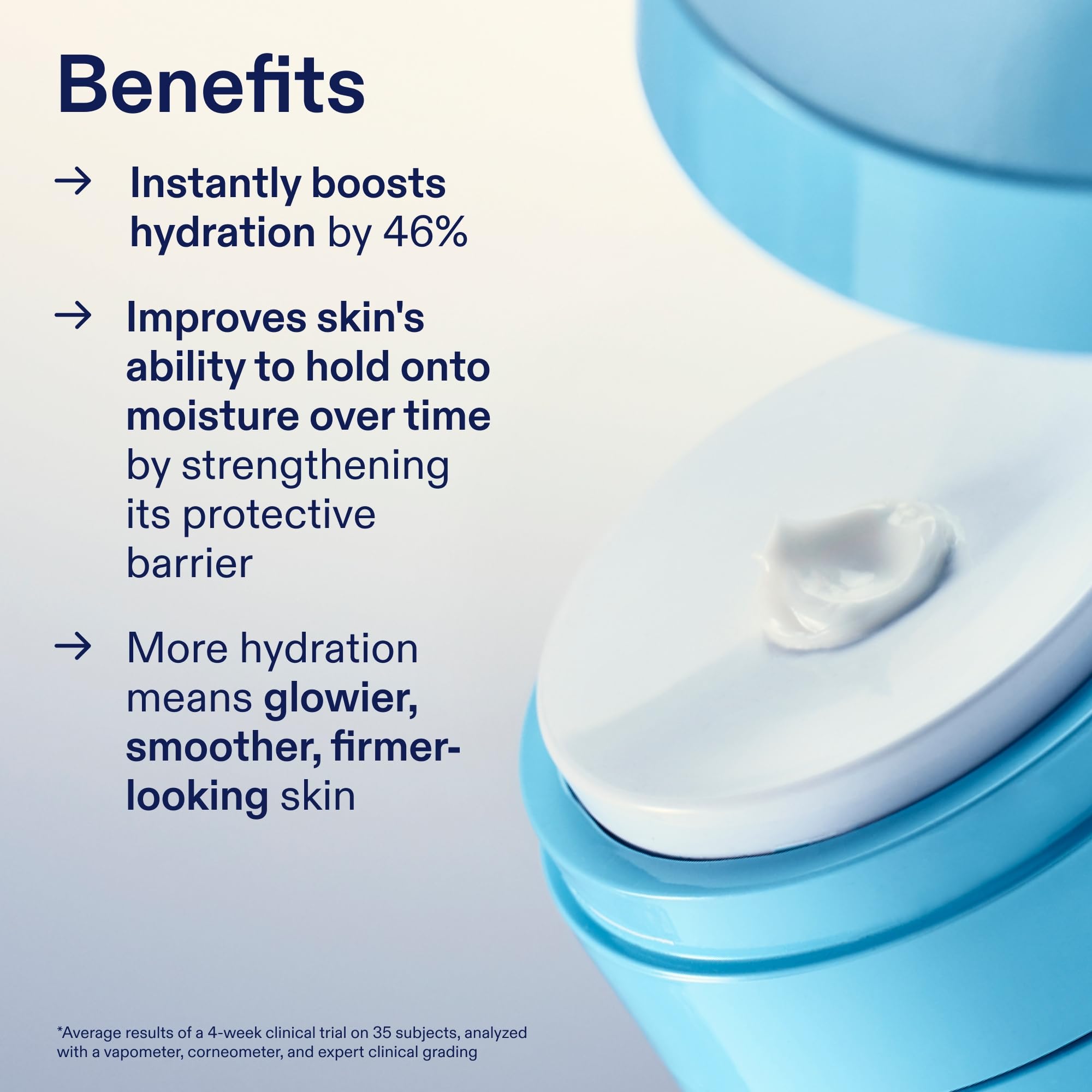 Skinfix jar beside hyaluronic bottle to illustrate hydrating ingredients