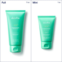 Skinfix green tea and zinc display emphasizing soothing, anti-inflammatory benefits
