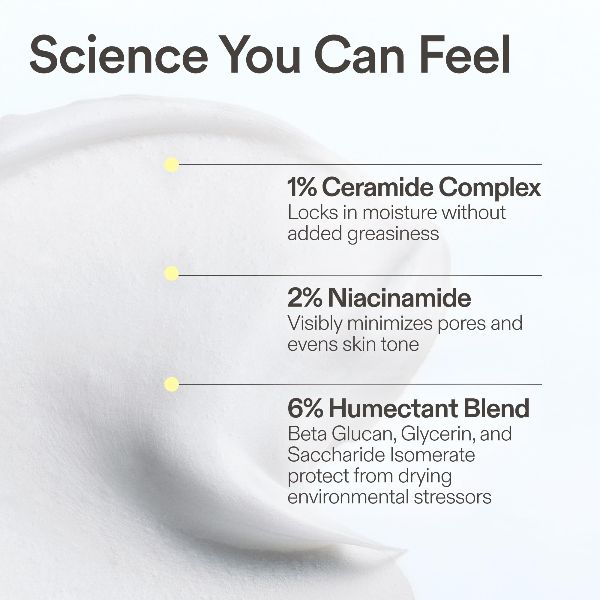 Skinfix label close-up listing ceramides, niacinamide, and peptides