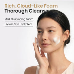 SKINFOOD 1957 creamy foam texture close-up demonstrating gentle cushioning action