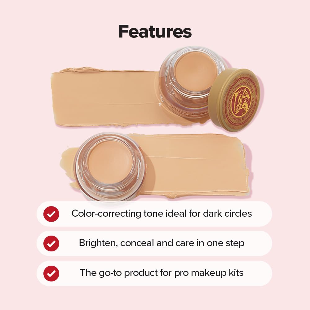 SKINFOOD application demo with brush showing easy blend and crease-resistant benefit