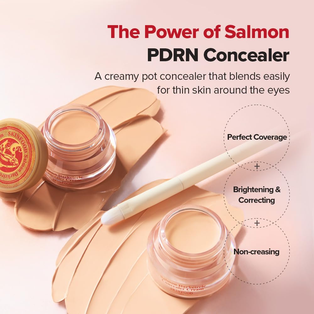 SKINFOOD 1957 Salmon PDRN applied on fingertip ready to spot conceal for precision