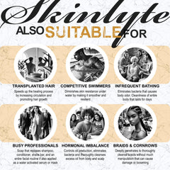 SKINLYTE model touching smooth skin after wash showing improved texture benefit