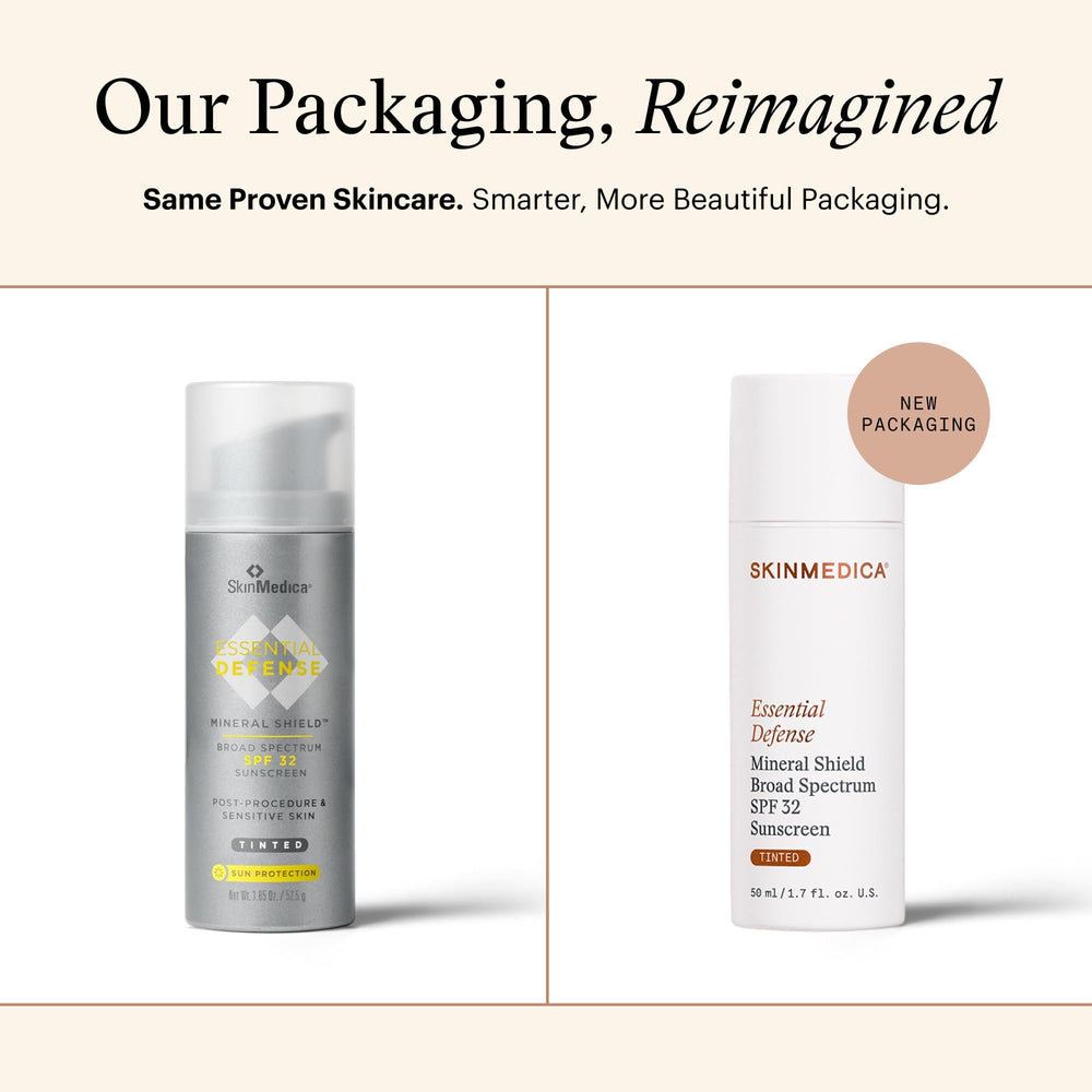 SkinMedica pump dispensing sunscreen demonstrating easy application benefit