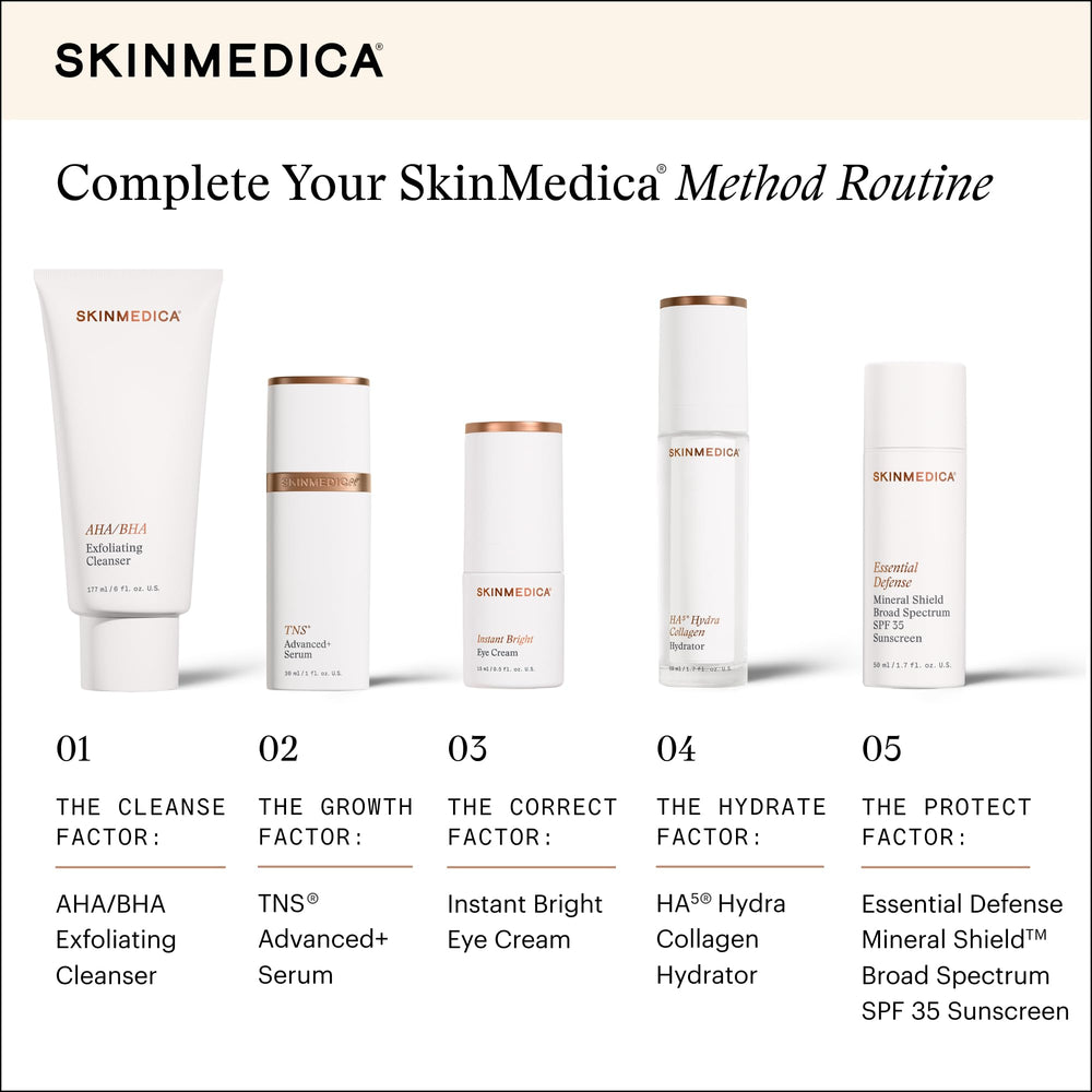 Lifestyle bathroom shelf with SkinMedica jar illustrating daily routine use