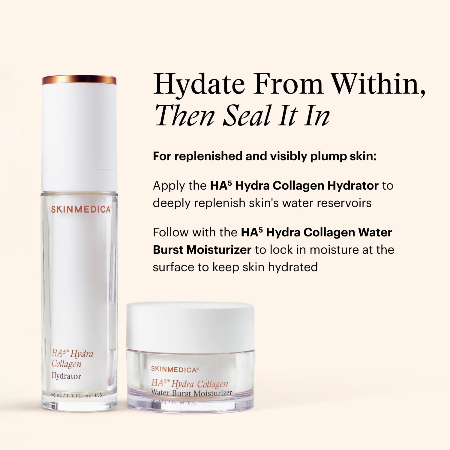SkinMedica moisturizer applied on cheek demonstrating visible dewiness