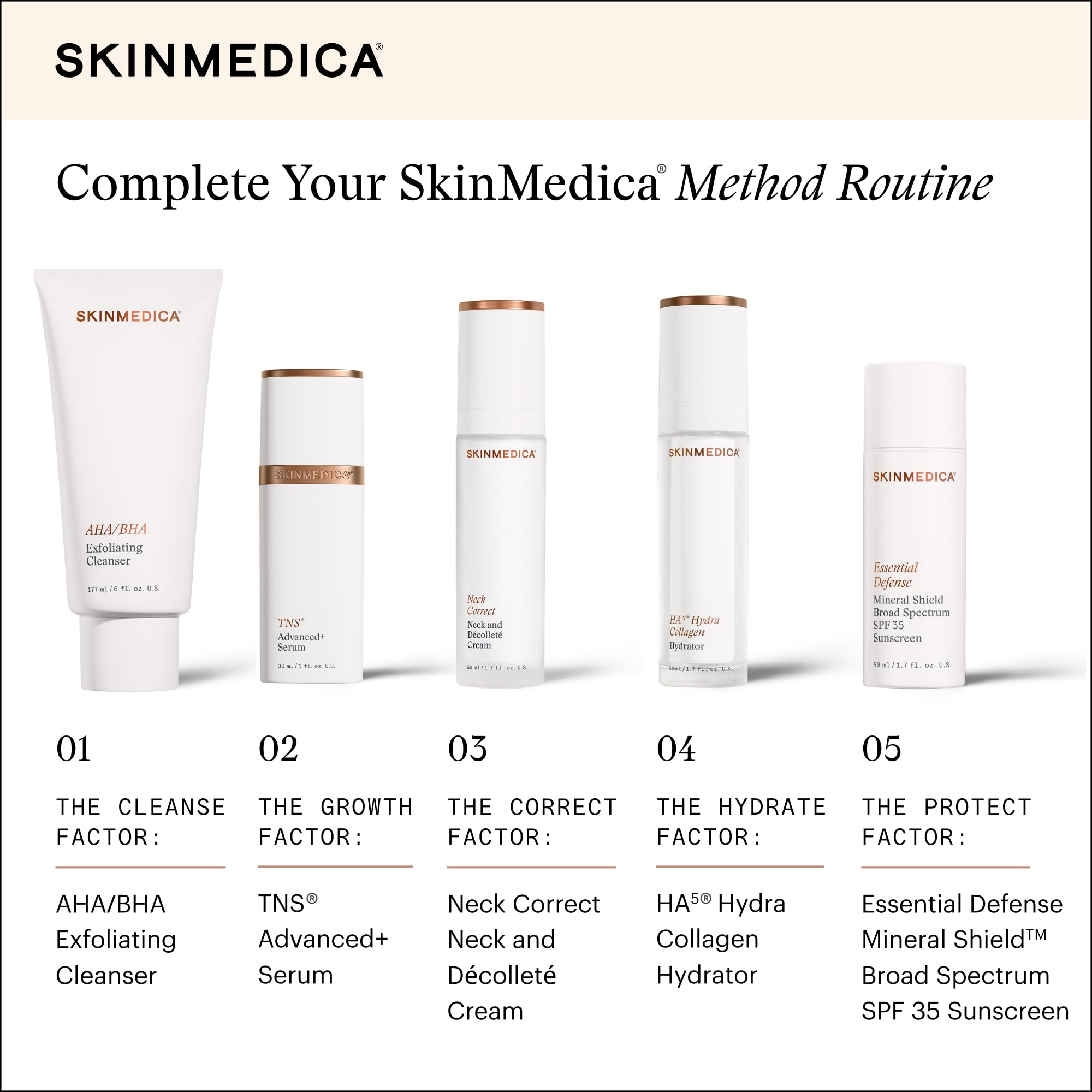 SkinMedica ingredients label close-up showing formulation transparency