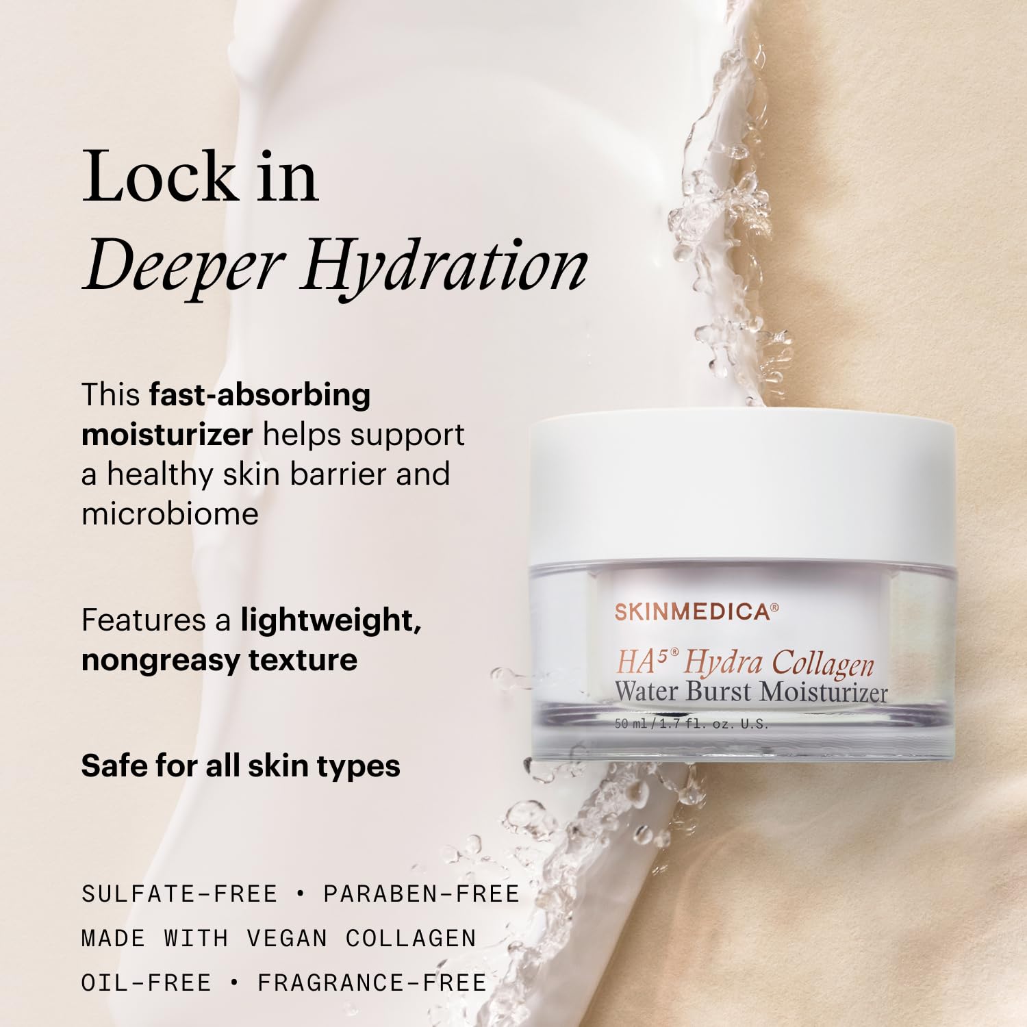 SkinMedica open jar showing gel-cream texture for instant hydration