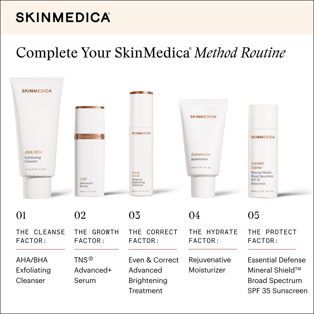 SkinMedica jar on bathroom shelf in lifestyle scene conveying daily routine