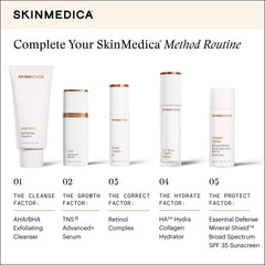 SkinMedica before-and-after illustration showing visible texture improvement benefit