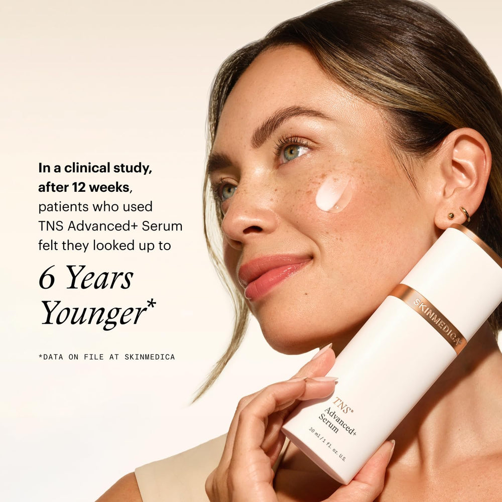 SkinMedica before and after comparison indicating visible wrinkle smoothing results