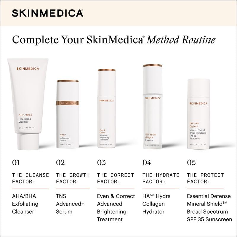 SkinMedica 1 oz bottle next to coin showing compact size for travel and daily use