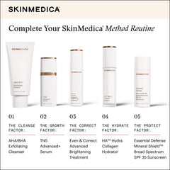 SkinMedica 1 oz bottle next to coin showing compact size for travel and daily use