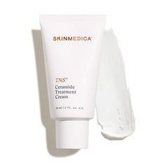 SkinMedica jar front view showing product label and elegant packaging benefits