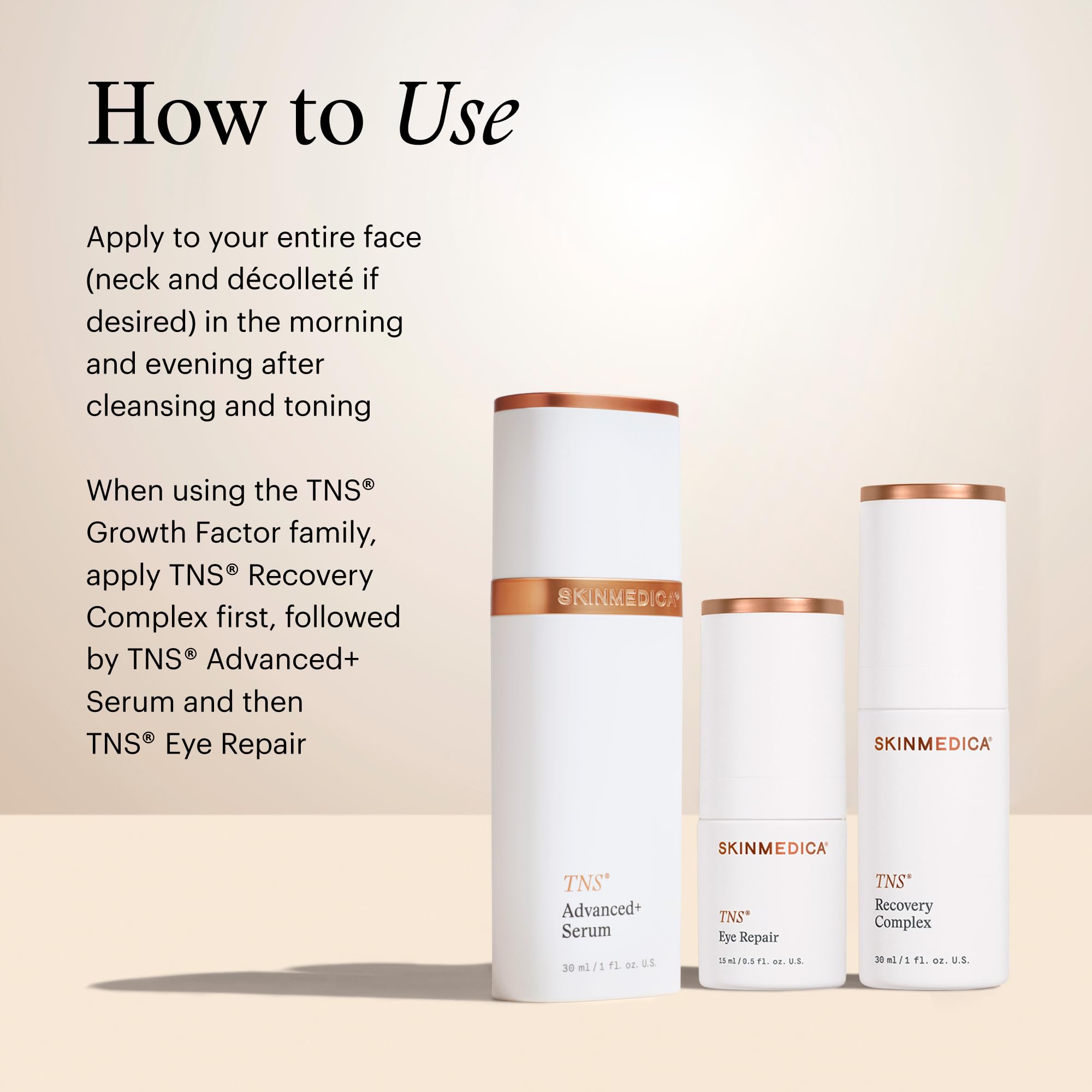 SkinMedica paired with TNS Advanced+ serum demonstrating complementary treatment benefit