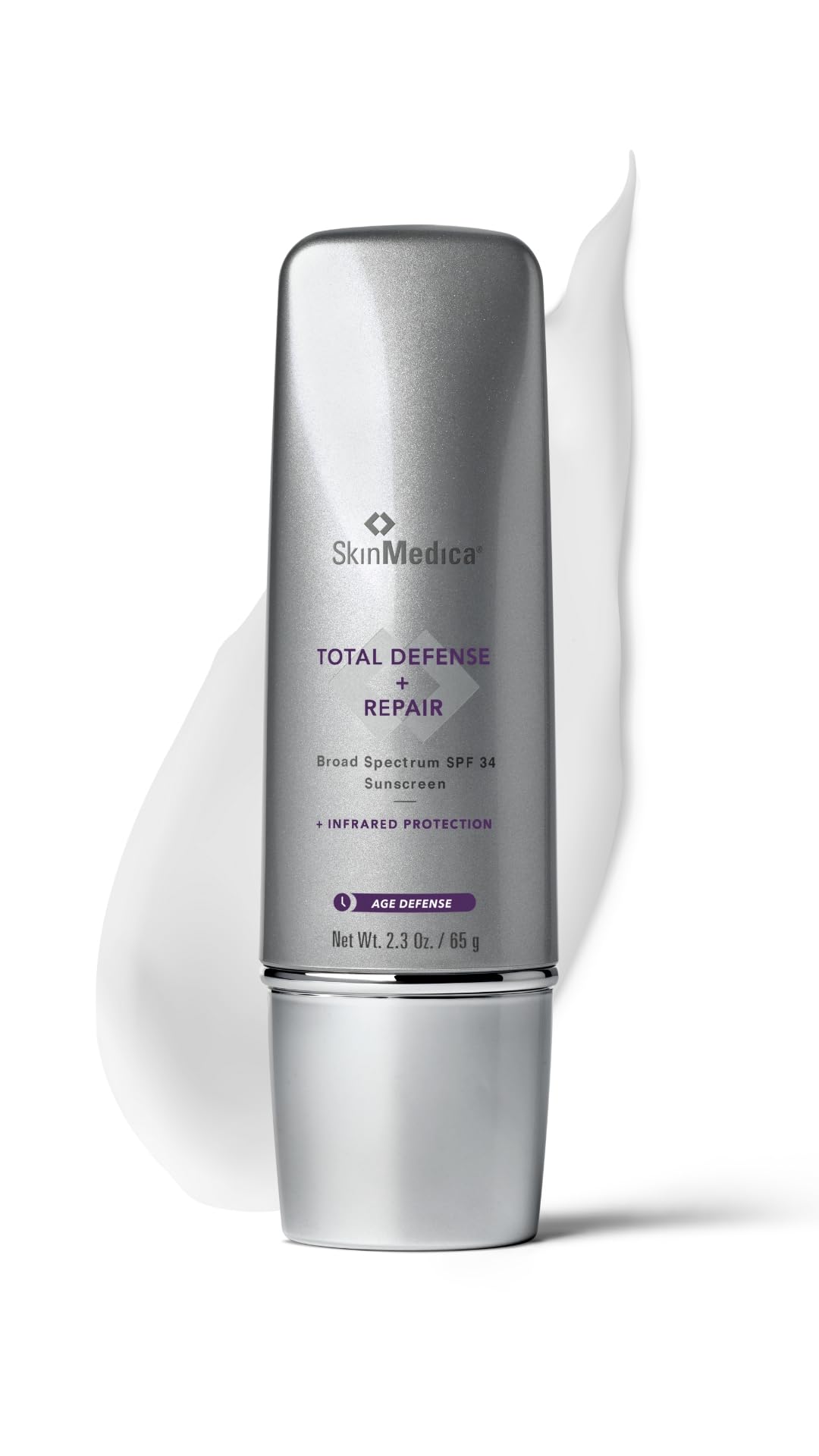 SkinMedica front packaging showing SPF 34 and tinted facial sunscreen benefits