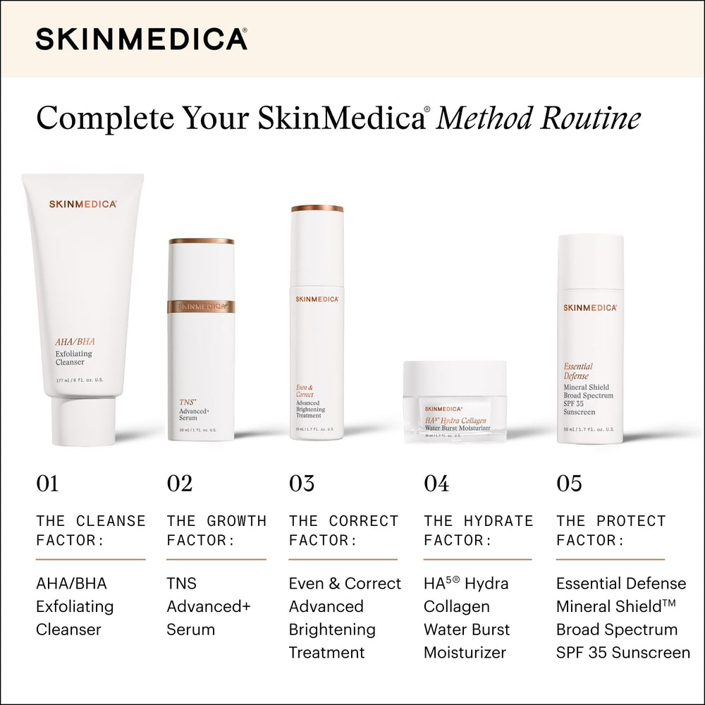 SkinMedica in a morning routine bag illustrating lightweight daily use