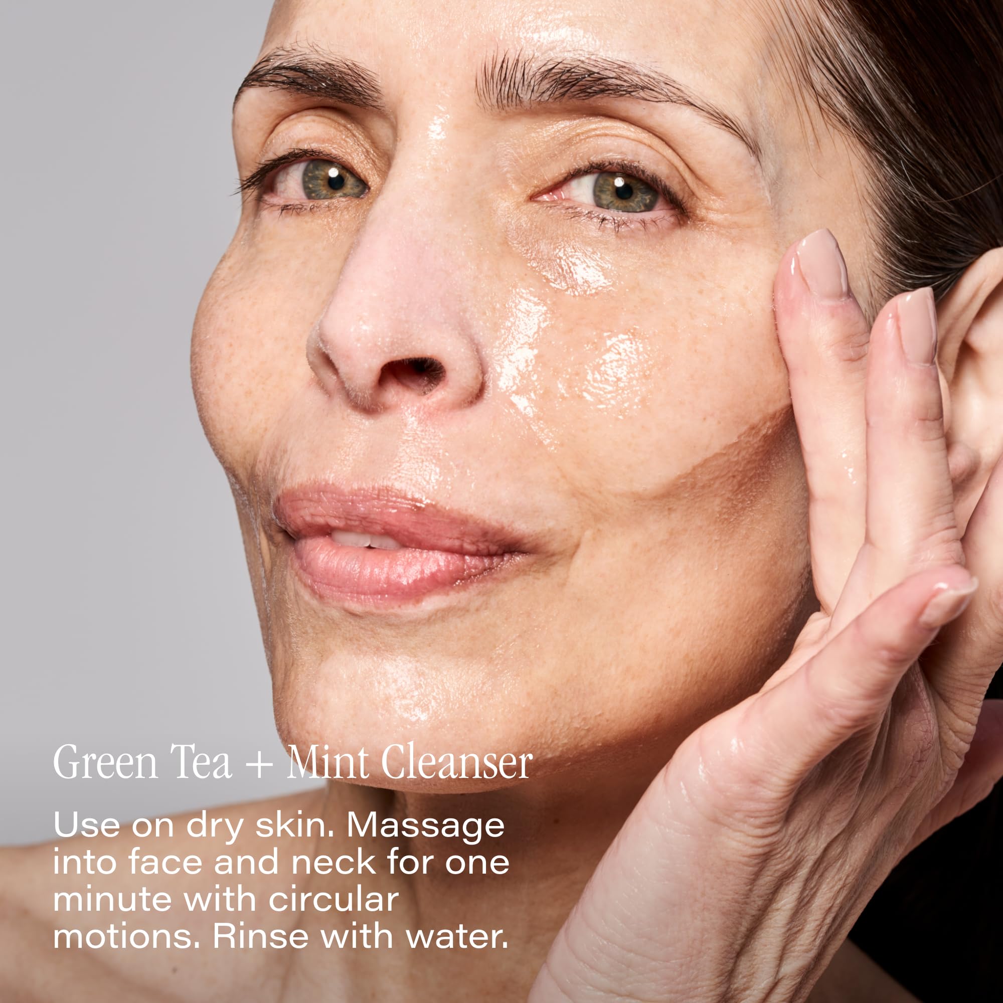 SKINN morning wash foam texture close-up showing exfoliating clarity benefit