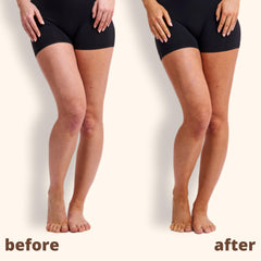 Skinny Tan before and after arm comparison showing even, natural tan