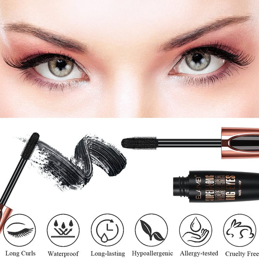 SKINOSM wand and bristles close-up illustrating fiber delivery for separated, fuller lashes