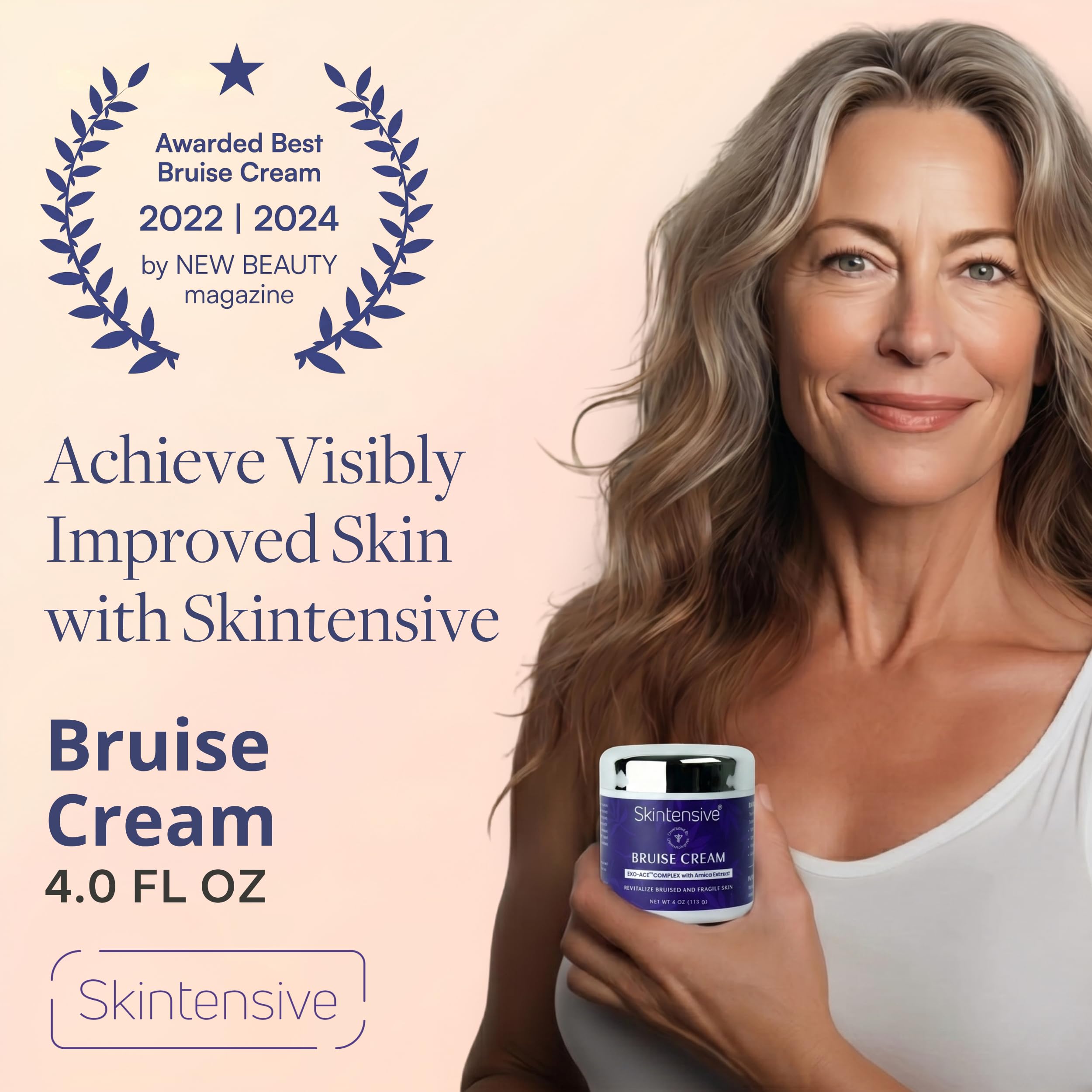 SKINTENSIVE label close-up highlighting key ingredients and vitamin blend