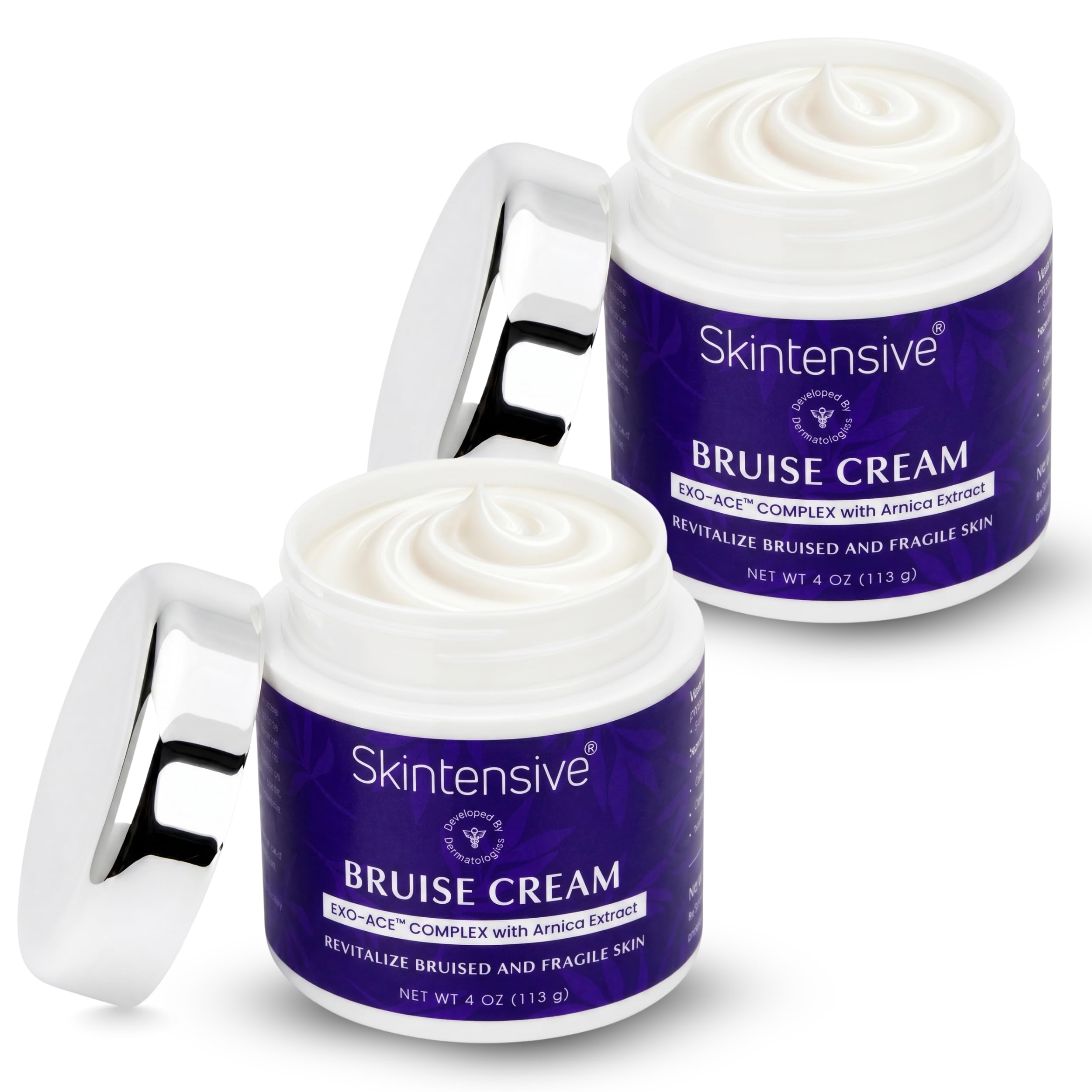 SKINTENSIVE front packaging showing the two 4 oz jars and product benefits