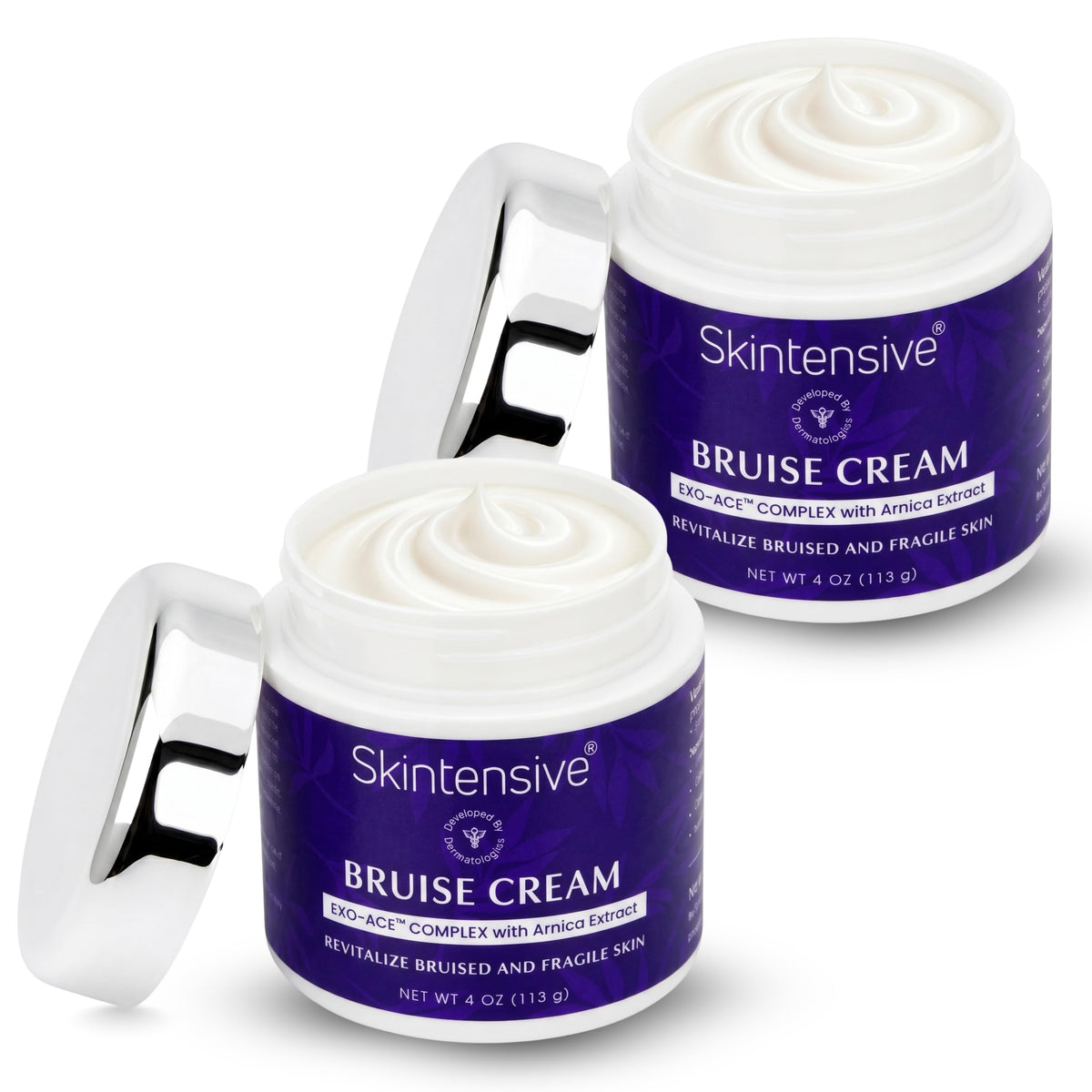 SKINTENSIVE front packaging showing the two 4 oz jars and product benefits
