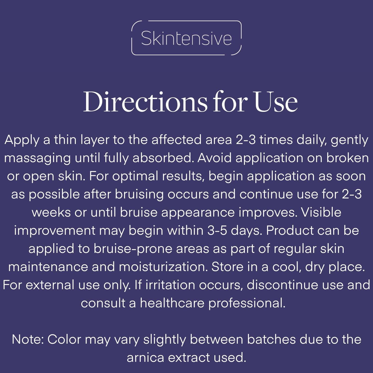 SKINTENSIVE cream rubbed into skin showing non-greasy finish and comfort
