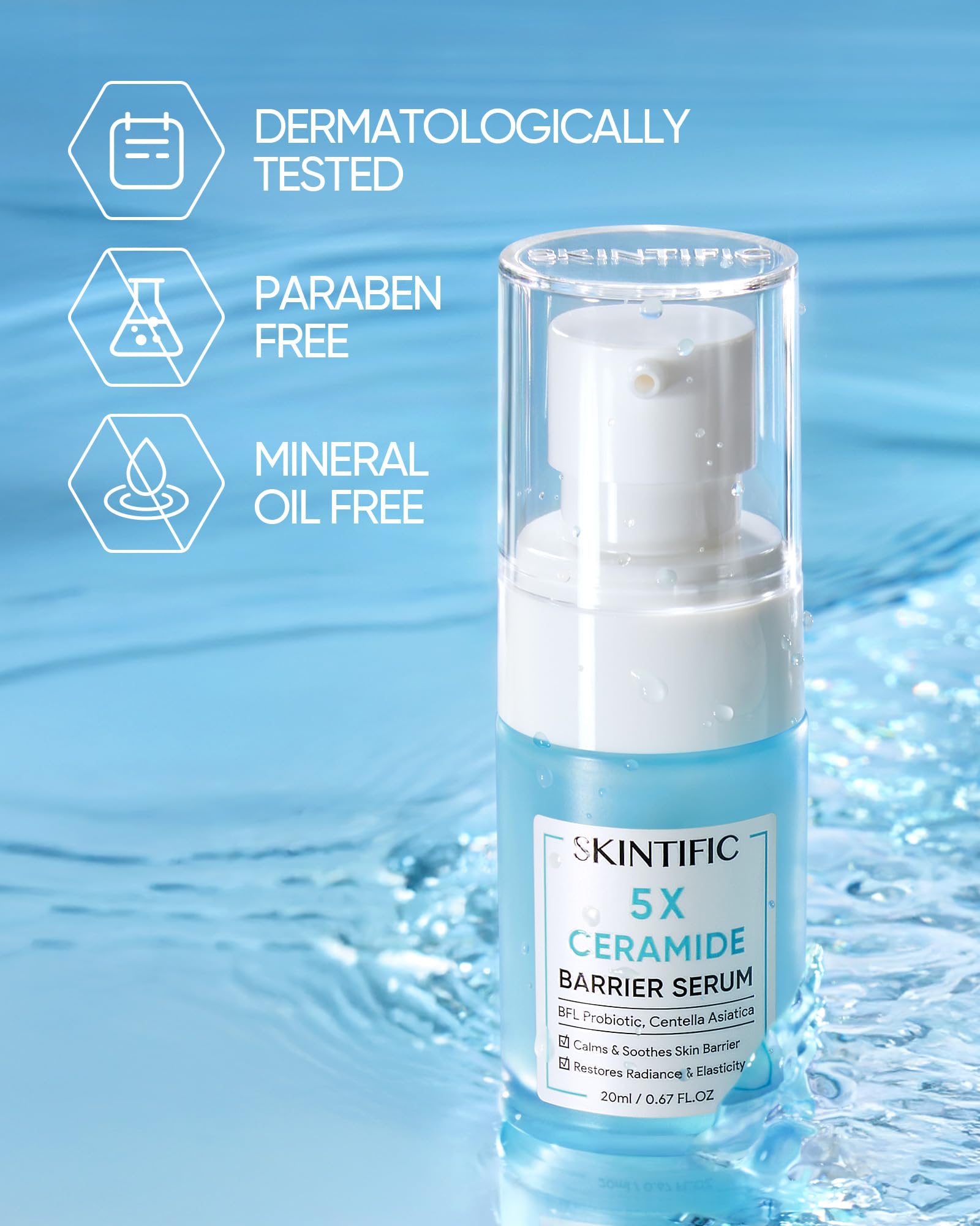 SKINTIFIC bottle on bathroom shelf in lifestyle setting suggesting routine integration benefit
