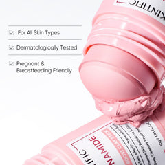 SKINTIFIC before and after skin area demonstrating pore-blurring and glow benefit