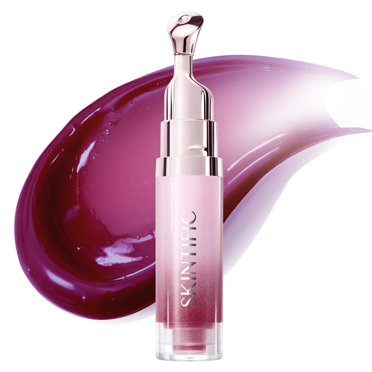 SKINTIFIC front packaging showing berry velvet shade and sleek design for easy identification