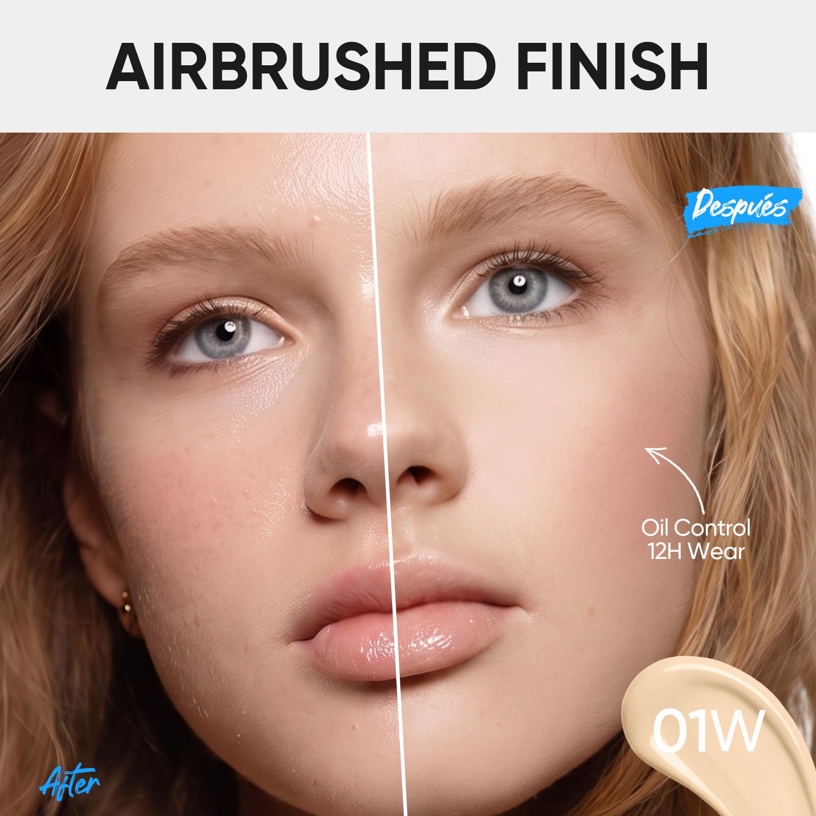 SKINTIFIC compact open with puff demonstrating easy on-the-go application
