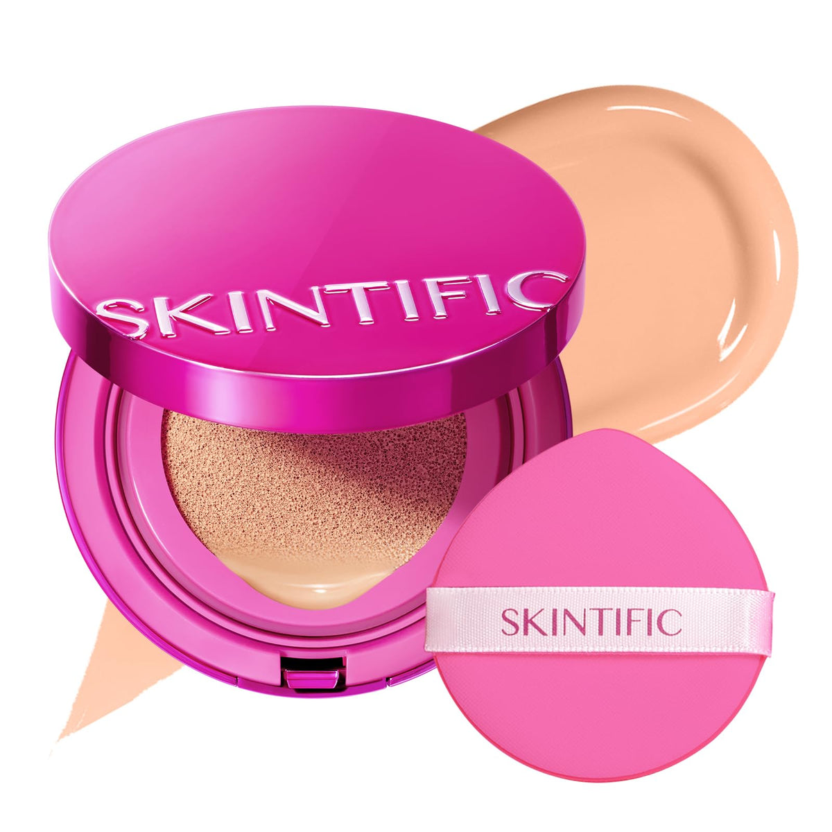 SKINTIFIC compact front view showing sleek logo and portable design benefit