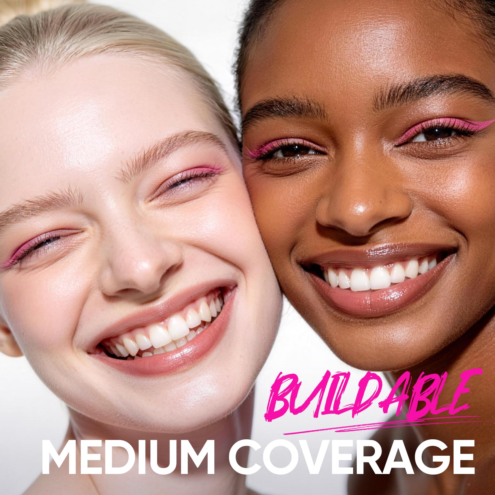 SKINTIFIC foundation swatches on arm showing buildable coverage and color match