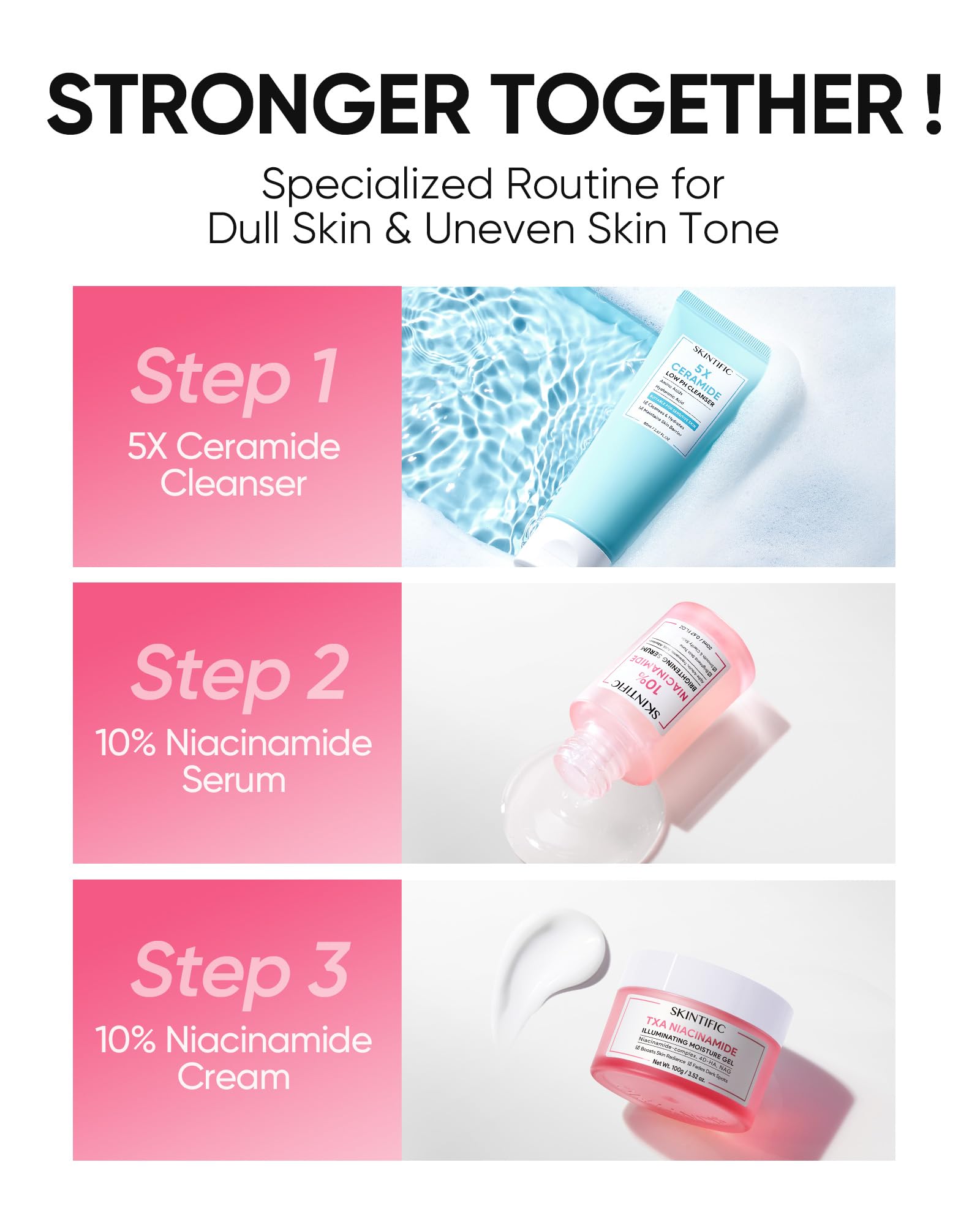 SKINTIFIC cream blended under makeup to create smooth, radiant base