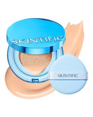 SKINTIFIC compact front view showing sleek design and mattifying benefit