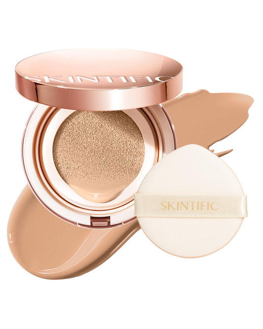 SKINTIFIC front compact showing shade and neat packaging, easy travel benefit