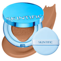 SKINTIFIC front packaging showing cushion compact with neat design and protection