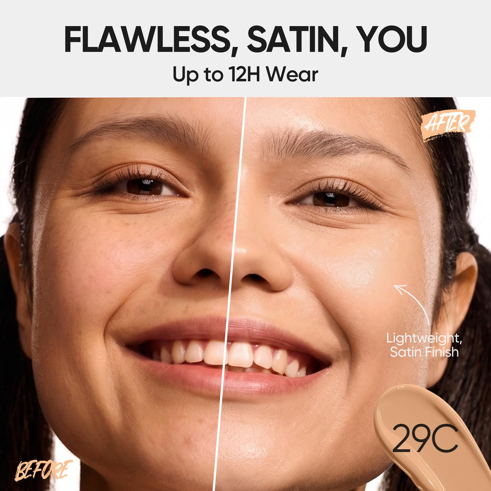 SKINTIFIC open cushion showing sponge applicator for smooth, buildable application benefit