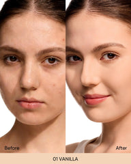 SKINTIFIC cushion opened to reveal sponge applicator and product for neat application